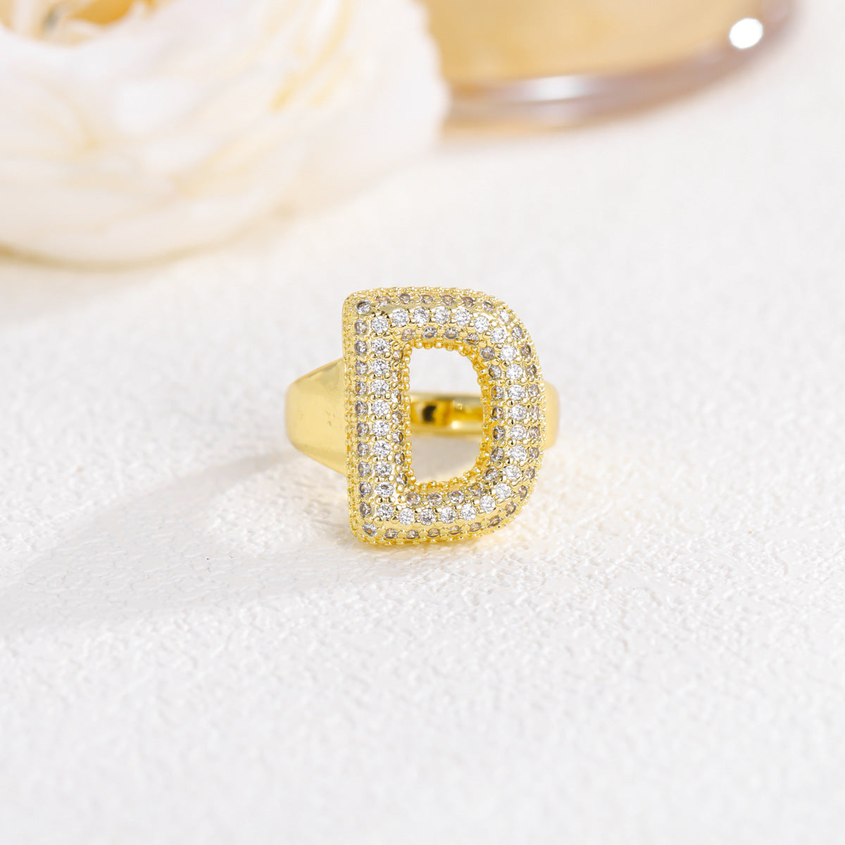 Wholesale  Gold Plated Copper Set with Zircon Open Ring